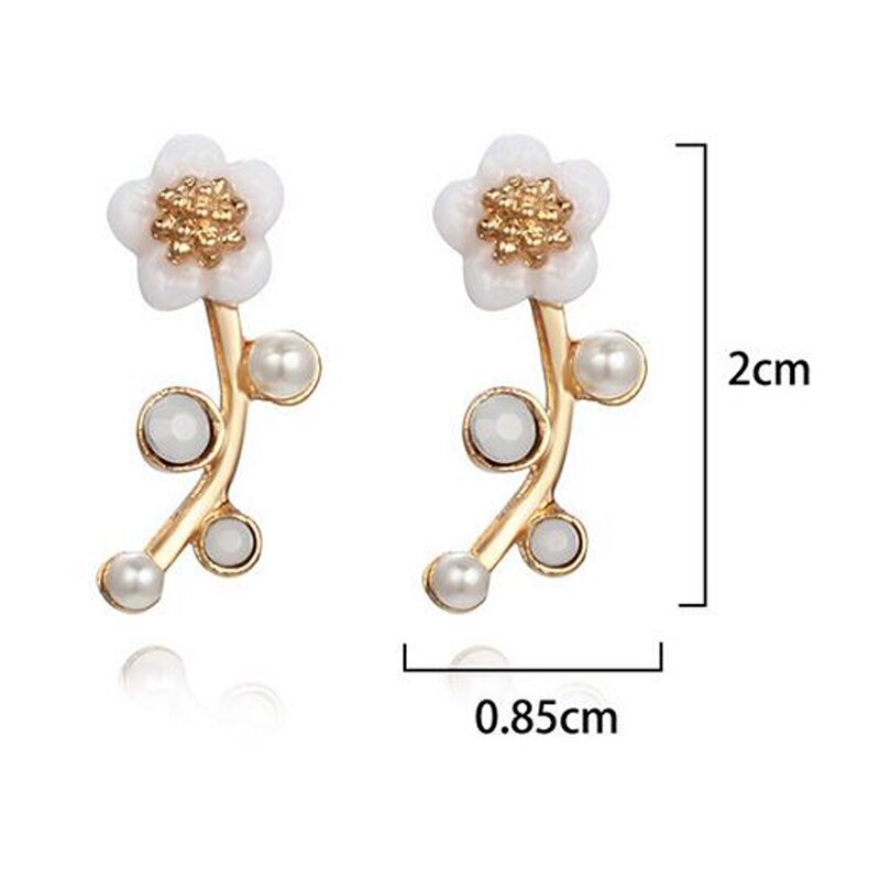 Tiny Flower Ear Climber Small Stud Earring Birthday Gift Women Statement Metal Fashion Jewelry AM3014