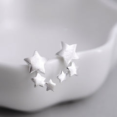 Christmas Gift Fashion Silver Color Hypoallergenic Star Stud Earrings for Women Elegant Wedding Jewelry pendientes Brincos eh907