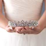 Aveuri Back to school Wedding Crown Bridal Headdress Baroque Crystal Rhinestones Headdress And Crown Bridal Party Crown Tiara Wedding Hair Accessories