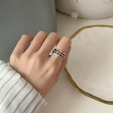 Christmas Gift alloy Charming Lrregular Geometric Rings Vintage Silver Free Adjustment Rings For Women Fine Jewelry Party Gifts