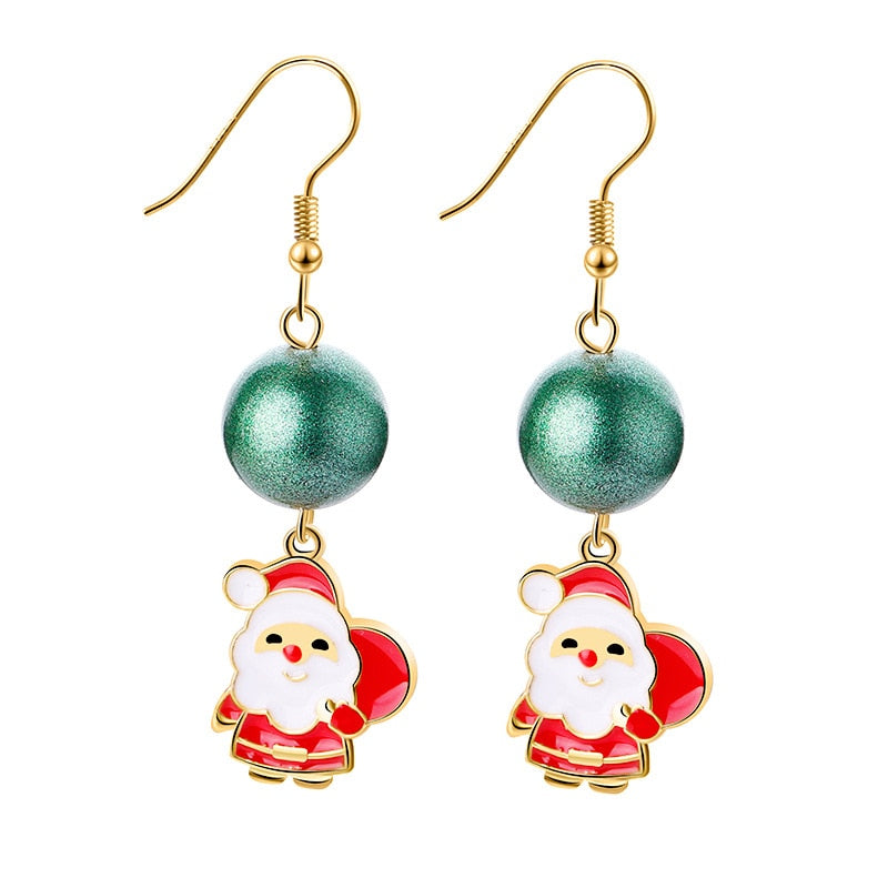 Christmas Gift New Trendy Statement Christmas Tree Earrings For Women Santa Claus Snowman Drop Earrings Jewelry Girls Christmas Gifts Wholesale