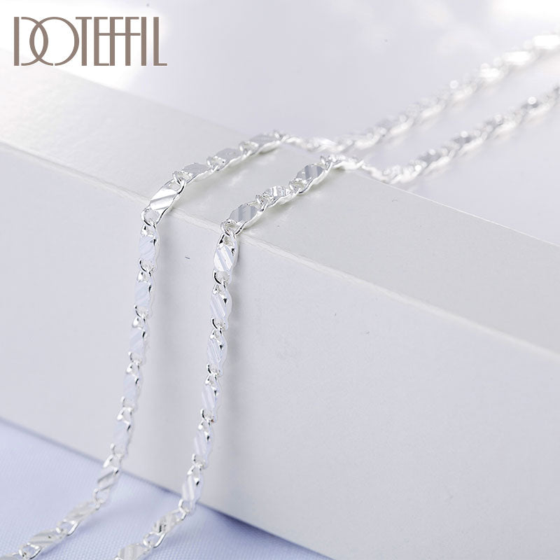 Aveuri Alloy 16/18/20/22/24/26/28/30 Inch 2mm Charm Chain Necklace For Women Man Fashion Wedding Party Jewelry