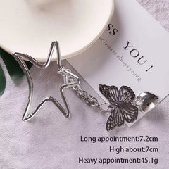 Aveuri Love Three-Dimensional Butterfly Chain Grab Clip Love Hair Clip Metal Hair Clip Back Head Clip Pan Head Bath Hair Accessories