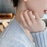 Christmas Gift Minimalist Geometric Rose Gold Open Rings For Woman Korean Fashion Jewelry New Gothic Accessories Student Girl's Simple Ring Set