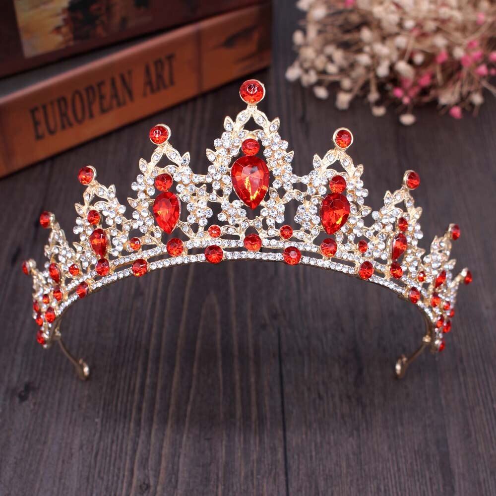 Aveuri Christmas Gift Vintage Baroque Headbands Crystal Luxury Tiaras Crowns Bride Headpieces Bridal Hair Jewelry for Women Wedding Hair Accessories