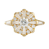 Aveuri Yellolw Gold color Carats Diamond Ring for Women Fine Anillos De Bizuteria Gemstone 14K Gold Diamond Cirle Jewelry Rings Box