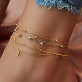 Layered Cross Heart Anklet Bracelets for Women Summer Beach Anklets On Foot Ankle Leg Chain 2023 Fashion Jewerly AM6048