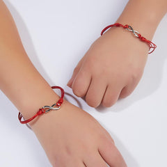 Christmas Gift 2pcs/set ONE FOR YOU ONE FOR ME Together Forever Love Infinity 8 Charm Bracelet Red String Couple Bracelets Lovers Wish Jewelry