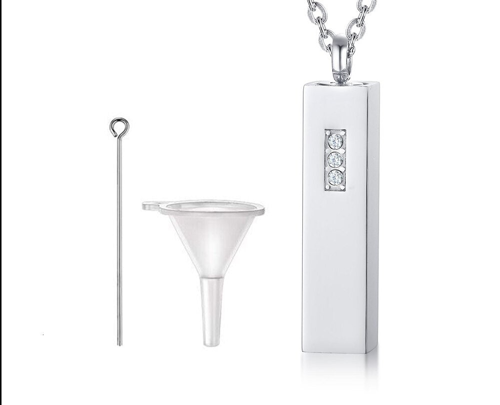 Openable Glass Vial Necklace Women Pendant Memorial Ash Bottle Cremation Pet Urn Jewelry