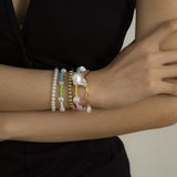 AVEURi 2023 Ethnic Handmade Baroque Pearl Bracelet Sets For Women Bohemian Summer Multilayer CCB Acryic Beads Bracelet New Jewelry