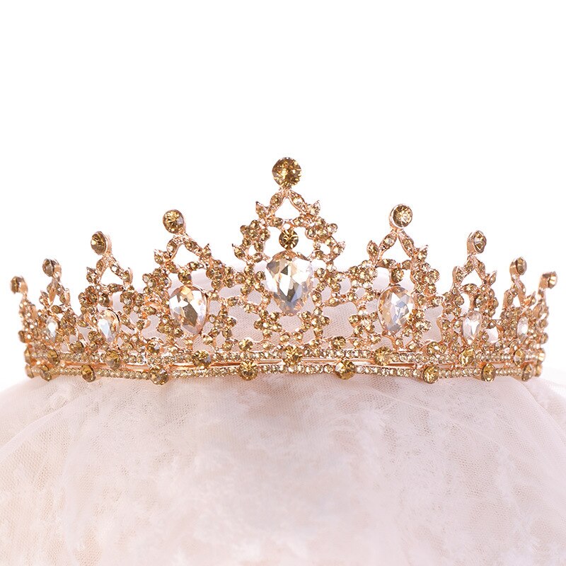 Aveuri Christmas Gift Vintage Baroque Headbands Crystal Luxury Tiaras Crowns Bride Headpieces Bridal Hair Jewelry for Women Wedding Hair Accessories