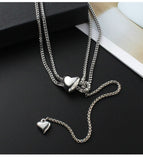 AVEURI 2023 New Geometric Crystal Choker Necklaces For Women Splicing Chain Button Long Pendant Necklaces Statement Jewelry