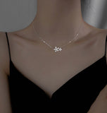 Aveuri Christmas Gift  Flower Charm Pendant Choker Necklace For Girl Women Statement Wedding Party Jewelry dz803