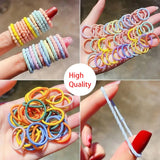 Back to school 2023 AVEURI 100Pcs Girls Candy Color Hair Bands Rubber Band Elastic Hair Accessories Ponytail Holder Gum Headwear Korean Kids Ornaments