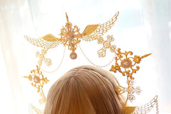 DIY Material Package Lolita European style sun wings halo tassels DIY angel headband headwear  hair accessories