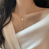 Aveuri Necklace 14K Real Gold Plated Pearl Pendant Collares Collier Designer Jewelry Luxury Necklace For Girl Women Choker