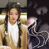 Aveuri DIY Simulated Pearl Long Tassel Hair Chains Hair Clips For Women Wedding Jewelry Luxury Pearls Head Chains Hair Pin Headwear