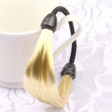 Aveuri Elastic band made of hair Simulation Wig Head Rope  Fashion  Wig Hair Circle Straight Hair Tie Ponytail High Elastic Hair Rope