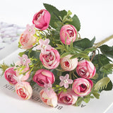 Aveuri 1 Bouquet High Quality Artificial Flowers Rose Small Bud Fake Flower Silk Flores for Home Garden Wedding DIY Decoration Table