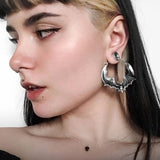 Aveuri Gothic Style Vintage Bat Earrings Punk Women's Exaggerated Hook Earrings Ghost Festival Christmas Birthday Gift Party Jewelry