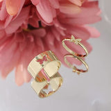 Christmas Gift 2/4pcs/set of New Macaron Color Couple Ring Alloy Spray Paint Star and Moon Butterfly Rose Gold Hollow Ring Set Decoration Gift