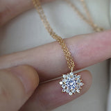 Christmas Gift alloy  Zircon Pendants Necklaces Shiny Cubic Zirconia Gift for Women Jewelry Choker Necklace NK065