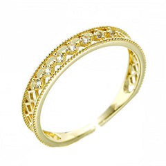 Exquisite Lace Ring Temperament Women Fashion Jewelry Open Ring Adjustable Gold Silver