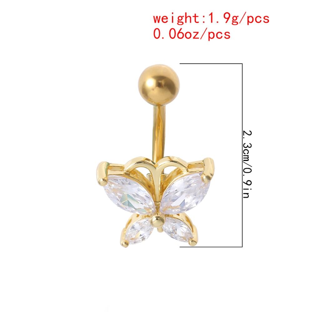 Aveuri Crystal Steel Belly Button Sexy Navel Piercing Nombril Ombligo Women Dangling Body Navel Jewelry Belly Button Rings Charm