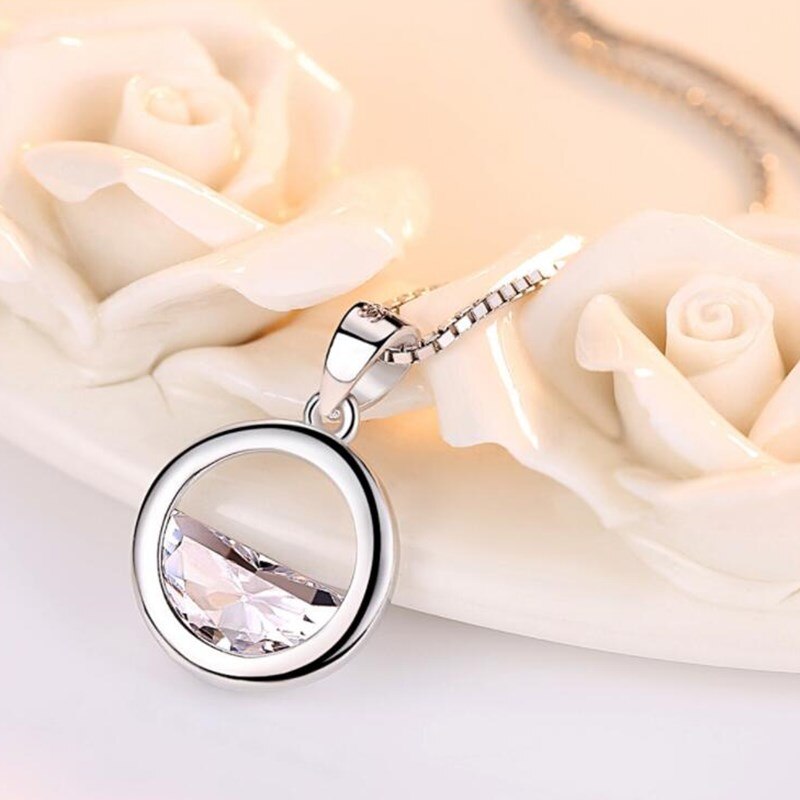 Christmas Gift alloy women's fashion new jewelry high quality zircon round retro simple pendant necklace long 45CM