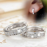 Graduation Gift  Luxury Silver Color Women Hoop Earrings Small Circle Dazzling CZ Delicate Female Party Earring Daily Wear Classic Jewelry