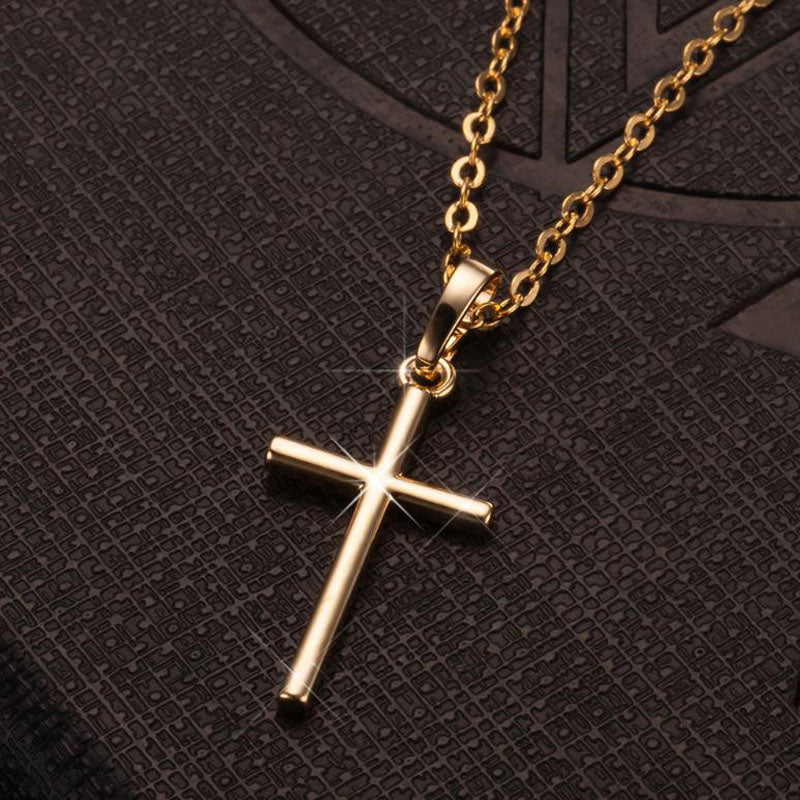 Christmas Gift Fashion Sweater Cross Necklace For Women Men Ladies Gold Silver Color Chain Pendant Necklaces Christian Jewelry Gifts