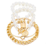 AVEURi 2023 Multilayer Bohemian Gold Color Chain Beads Bracelets For Women Flower Circle Leaves Charm Bracelet Sets Vintage 2023 New