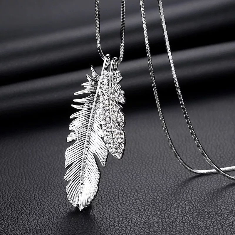 New Arrival Long Necklaces for Women 2023 Fashion Gray Crystal Choker Collier Femme Statement Necklaces & Pendants Accessories