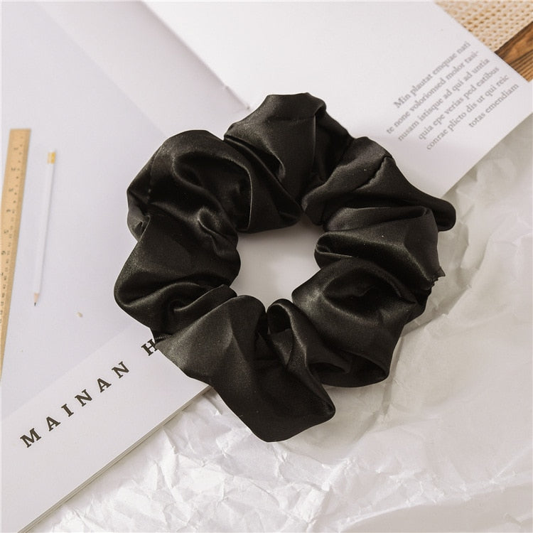 Aveuri Back to school Women Satin Silk Hair Tie Elastic Scrunchies Ponytail Holder Hair Rope Rings New Christmas Hair Accessories