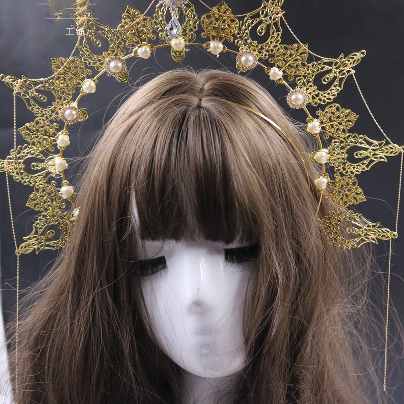 DIY Material Package Lolita European Sun Halo Multi-layer Cross Angel Hairpin Headband Headdress Handmade Make Cosplay