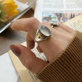 Aveuri alloy Couples Rings for Women Trendy Vintage Handmade White Agate Elegant Wedding Party Jewelry Gifts