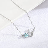 Aveuri Flower Moon Fairy Crystal Necklaces for Women Clavicle Chain Vintage Valentine's Day Birthday Gift Necklace Fashion Jewelry