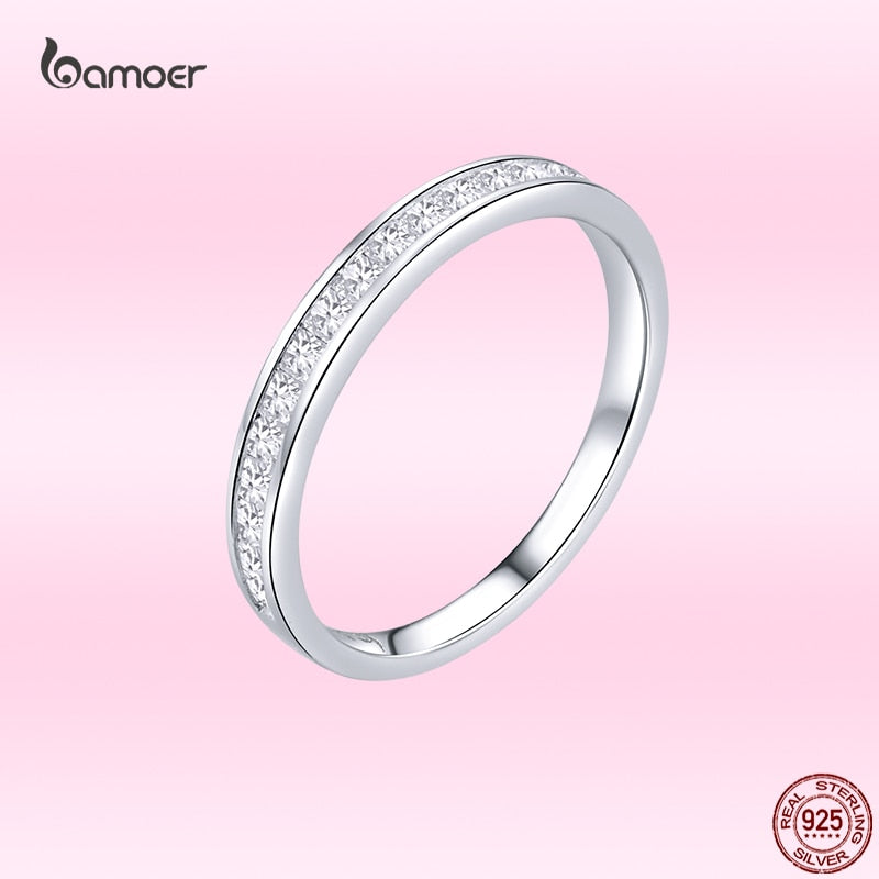 AVEURI Pure White Finger Ring for Women Shiny Clear Zircon Genuine  Elegant Ring Formal Wedding Jewelry Gift