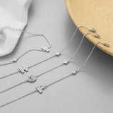 Christmas Gift Link Chain  Round Bead Letter A-Z Charm Bracelet &Bangle For Women Wedding Korean Jewelry SL216