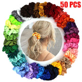 6/10/12/20/30/50Pcs Fashion Women Silk Solid Scrunchies Elastic Hairbands Girls Hair Tie Hair Rope Hair Accessories