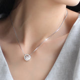 Christmas Gift Snake Bone Chain Round Necklaces Girl Multipurpose Zircon Pendant Choker Collares Gift Wedding Fine Jewelry