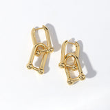 Aveuri INS Fashion Earrings for Women Creative Simple U-Shape France Gold Plated Elegant Party Jewelry Gift