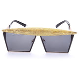 Aveuri Vintage Square Sunglasses Women Men 2022 Luxury Flat Top Fashion Metal Steampunk Sun Glasses Shades Glasses UV400 Oculos Men