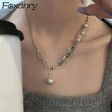 Aveuri Alloy Sweater Necklace New Fashion Punk Hip Hop Splicing Chain Sweet Couples Party Jewelry Gifts for Women