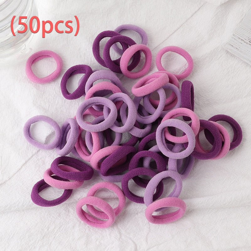Back to school 2023 AVEURI Girls Candy Color Cute Elastic Hair Bands Set Flower Hair Ring Hair Clip Child Baby Ponytail Holder Headband Hair Accessories