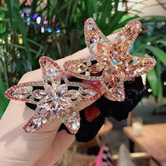 Aveuri Ball Head Rhinestone Starfish Tie Hair Large Intestine Ring New Adult Flannel Metal Hair Ring Headdress