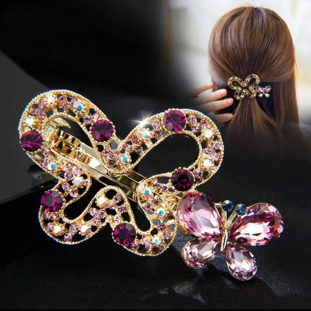 Aveuri 2022 New Style Hair Accessories Rhinestone Half Tie Hairpin Star Butterfly Hairpin Fashion Simple Spring Clamp