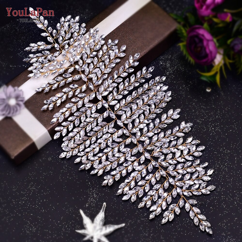 Aveuri HP240 Artificial Wedding Hair Accessories Exquisite Bridal Floral Headbands Wedding Big Crown For Bride Tiara Headwear