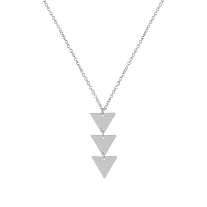 Christmas Gift NEW Triangle Necklace for Women Vintage Simple Geometric Pendant Female Sweater Chain Long Necklaces Jewelry Gift Collier Femme