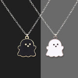 Aveuri Cute Lovely Ghost Couple Necklace Couple Pairing Pendant Friend Necklace Hip Hop Punk Necklace Men Women's Fashion Jewelry Gift